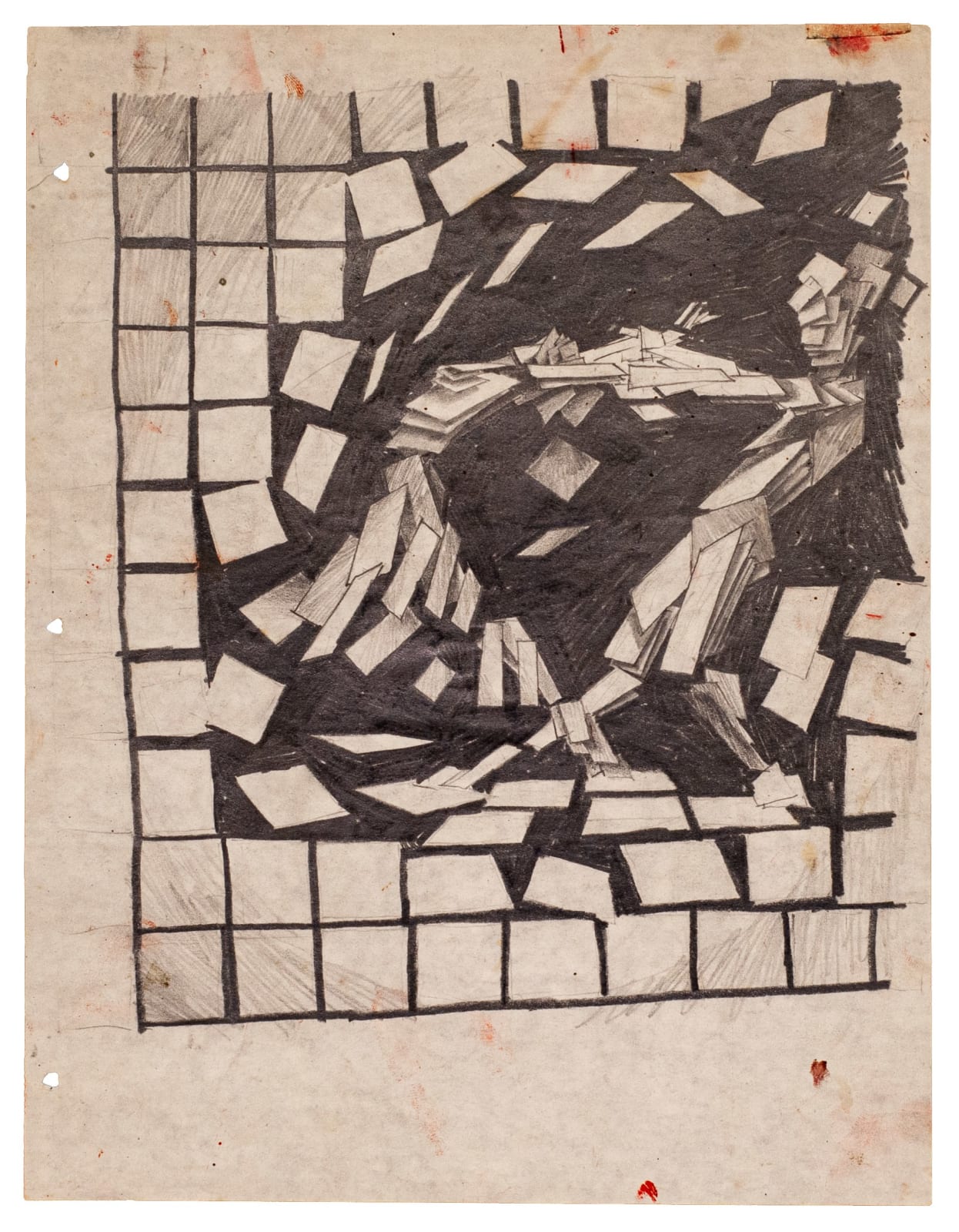 Rafael Cauduro, Boceto 02 "Bailarines con cuadritos rojos", 1980