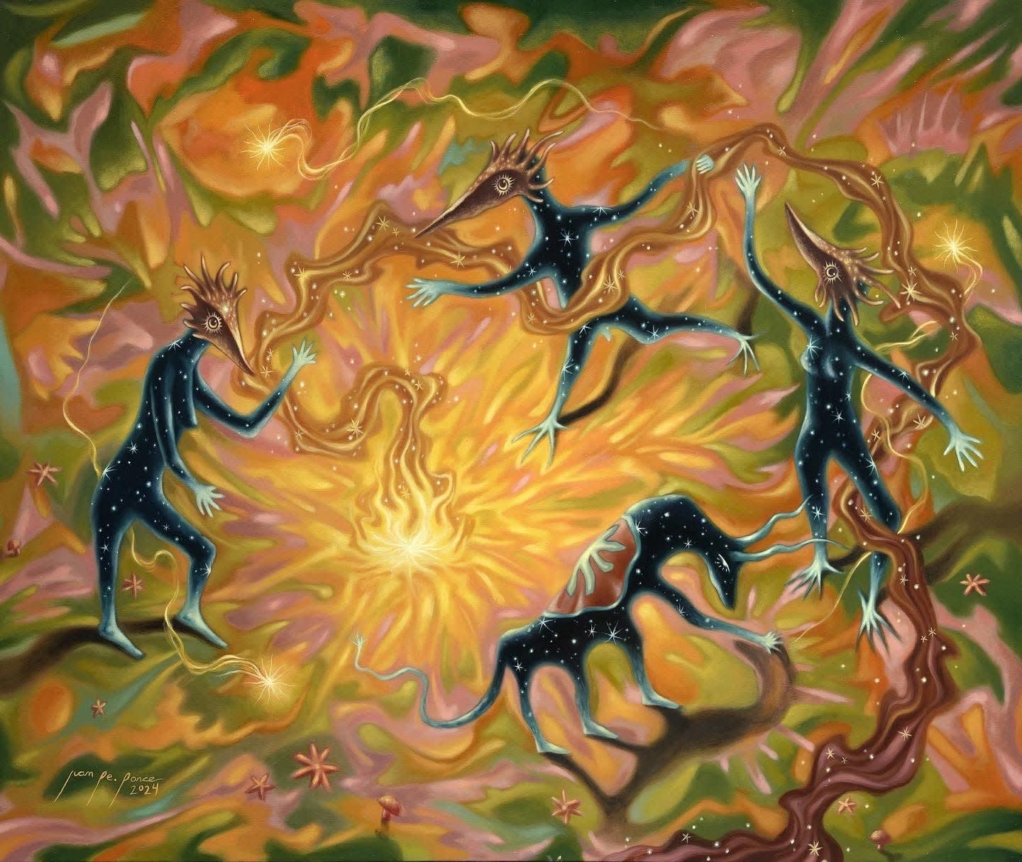 Juan Pedro Ponce, "Ritual de sombras y humo", 2024