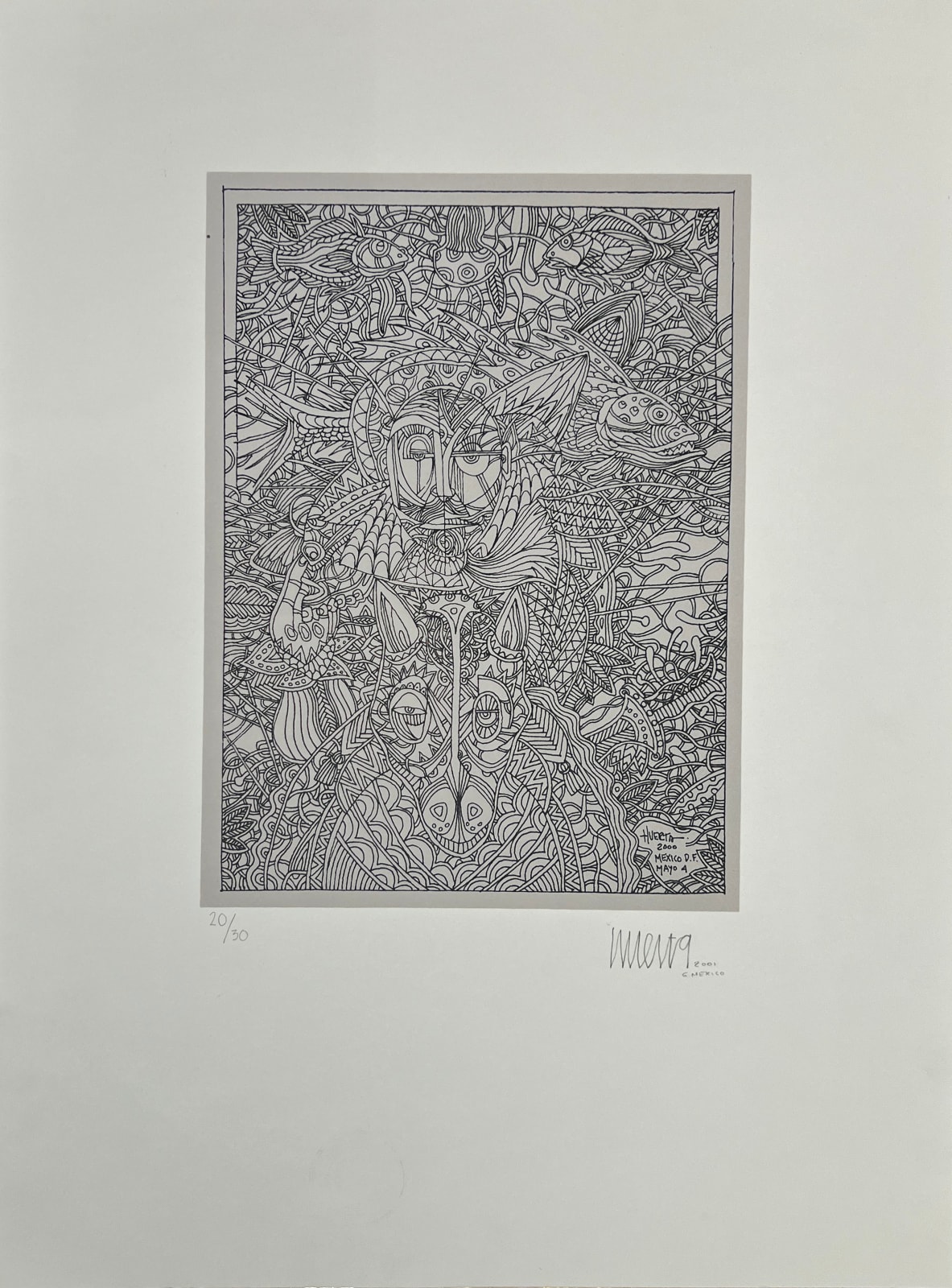 Marcos Huerta, "Personajes entre líneas (gris)", 2001