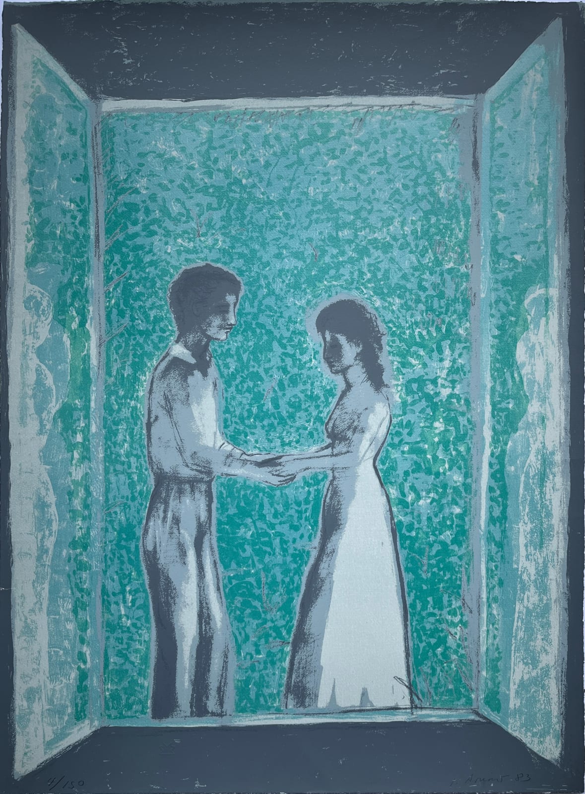 Juan Soriano, "Sin título (pareja en ventana)", 1983