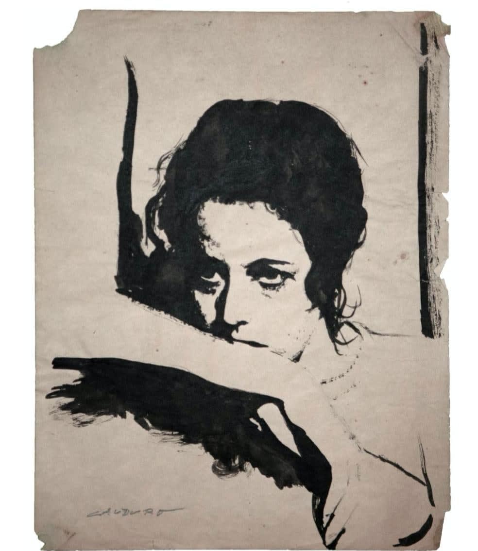 Rafael Cauduro, "Sin titulo" (Mujer recargada), ca. 2012
