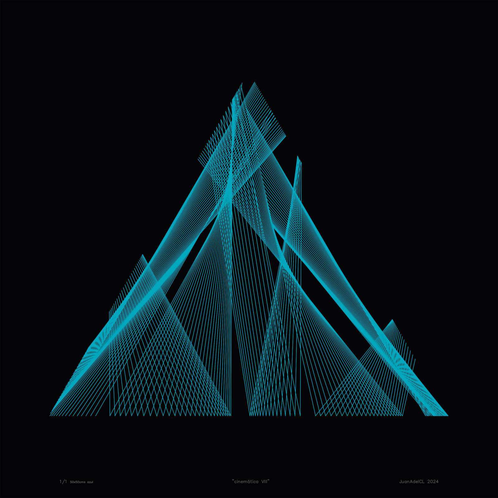 Juan Álvarez del Castillo, "Cinemática VIII" (Azul), 2024