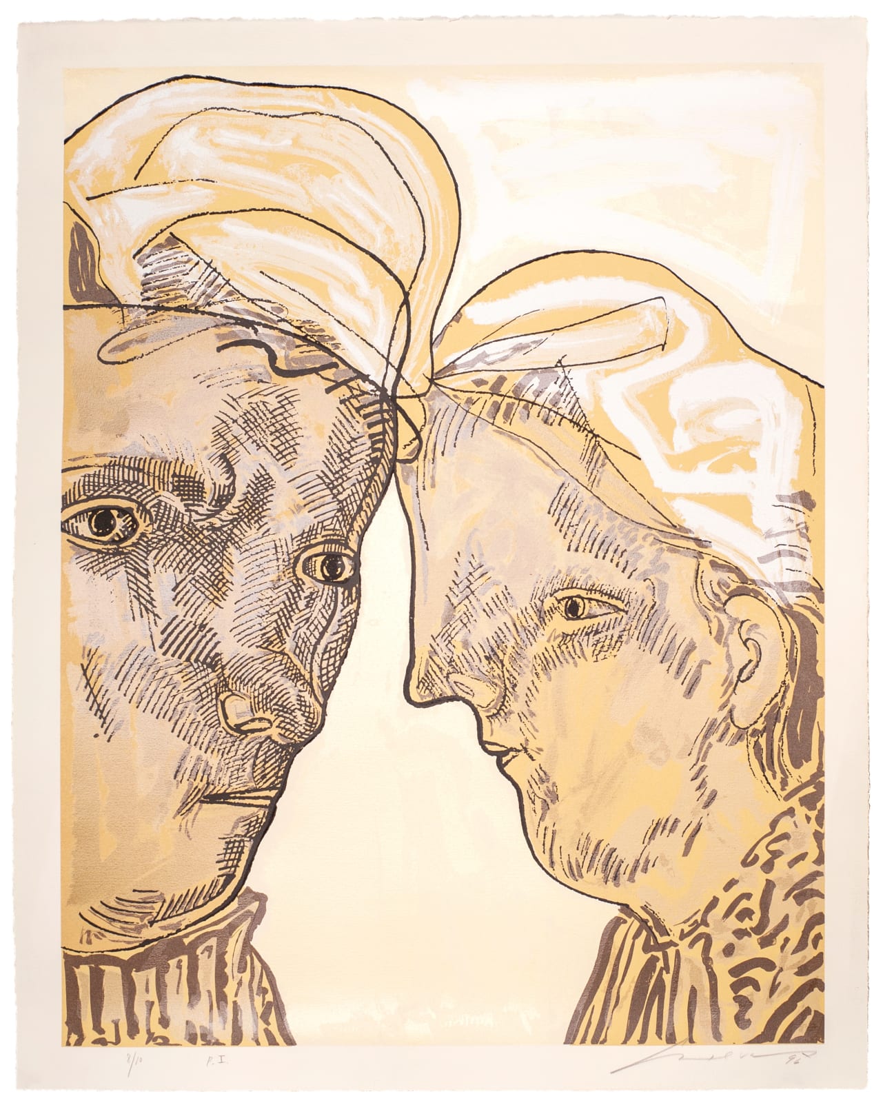 José Luis Cuevas, "Dos personajes". , 1996