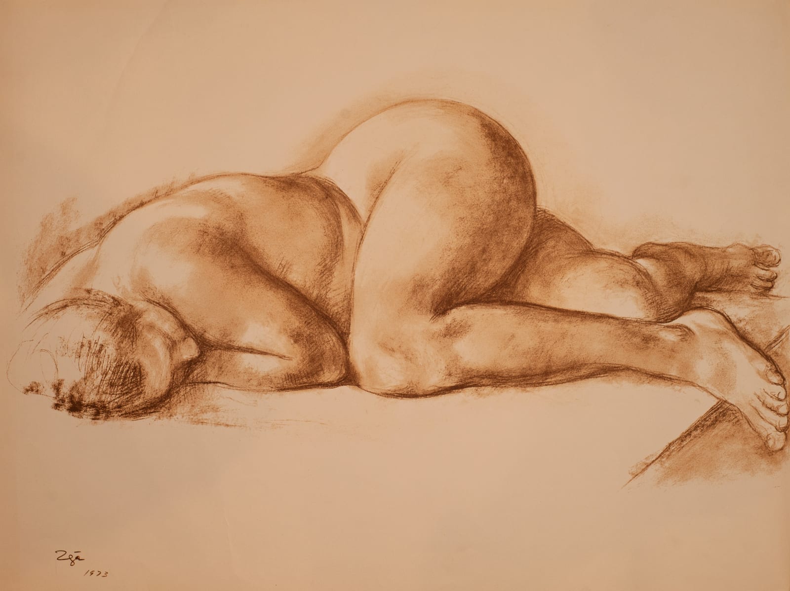 Francisco Zúñiga, "Desnudo acostado", 1973