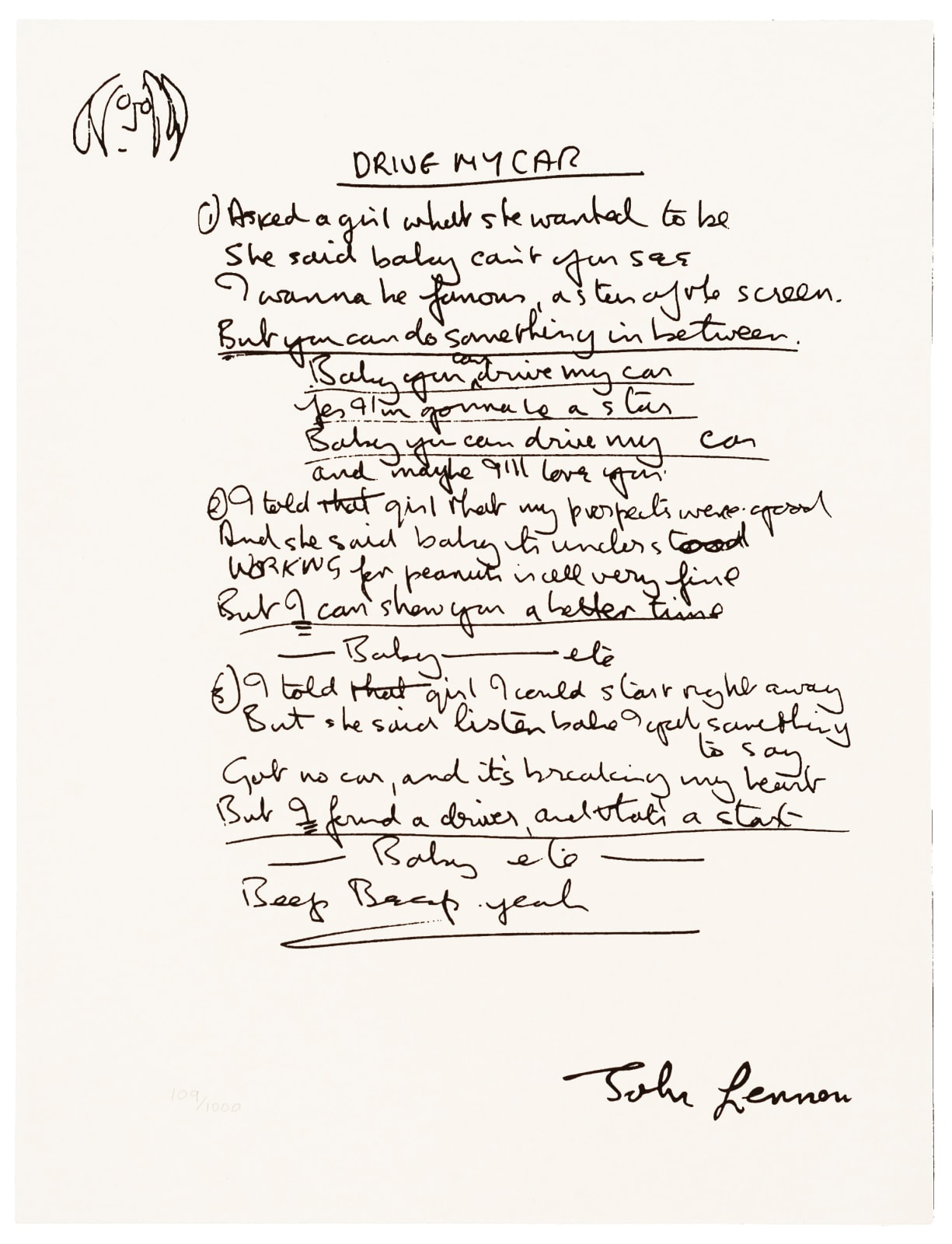 John Lennon & Yoko Ono, "Drive My Car", 2002