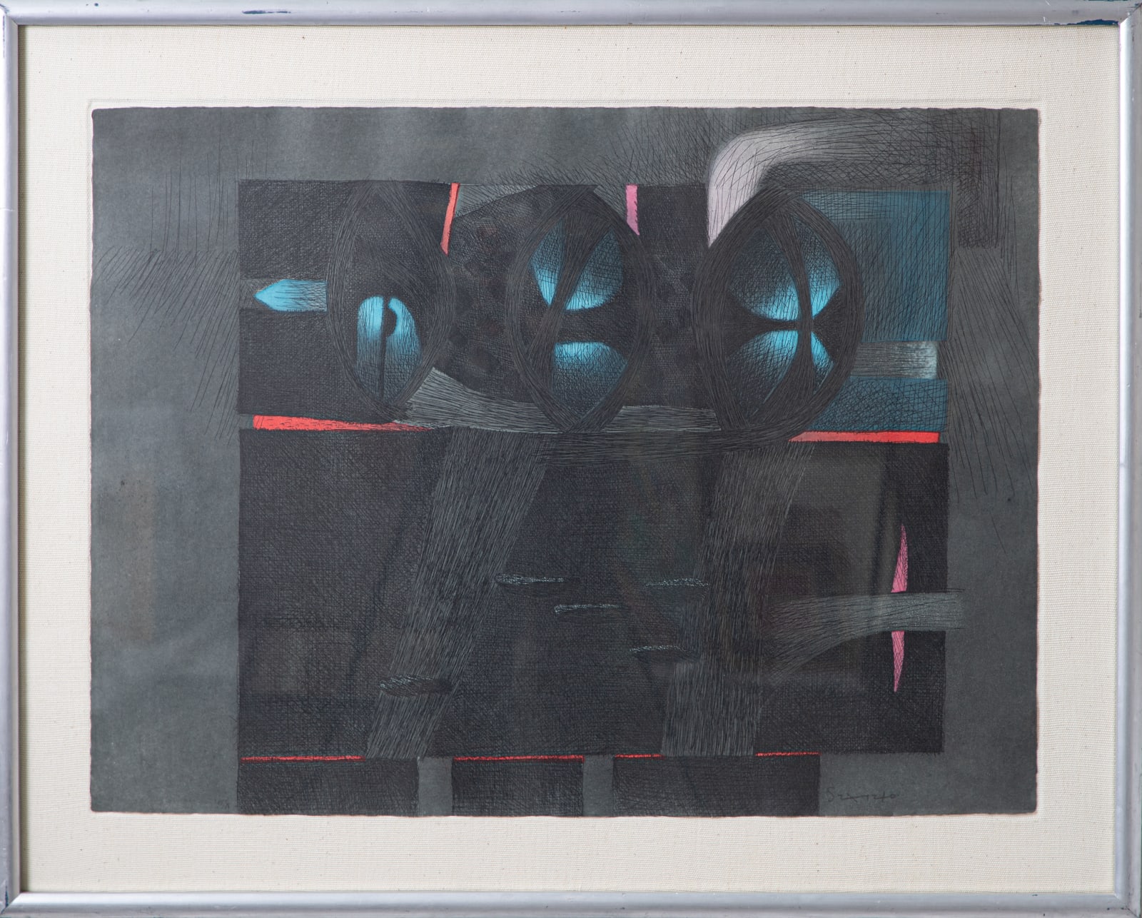 Fernando de Szyszlo, Sin tìtulo (Negro, azul y rojo), ca. 1982