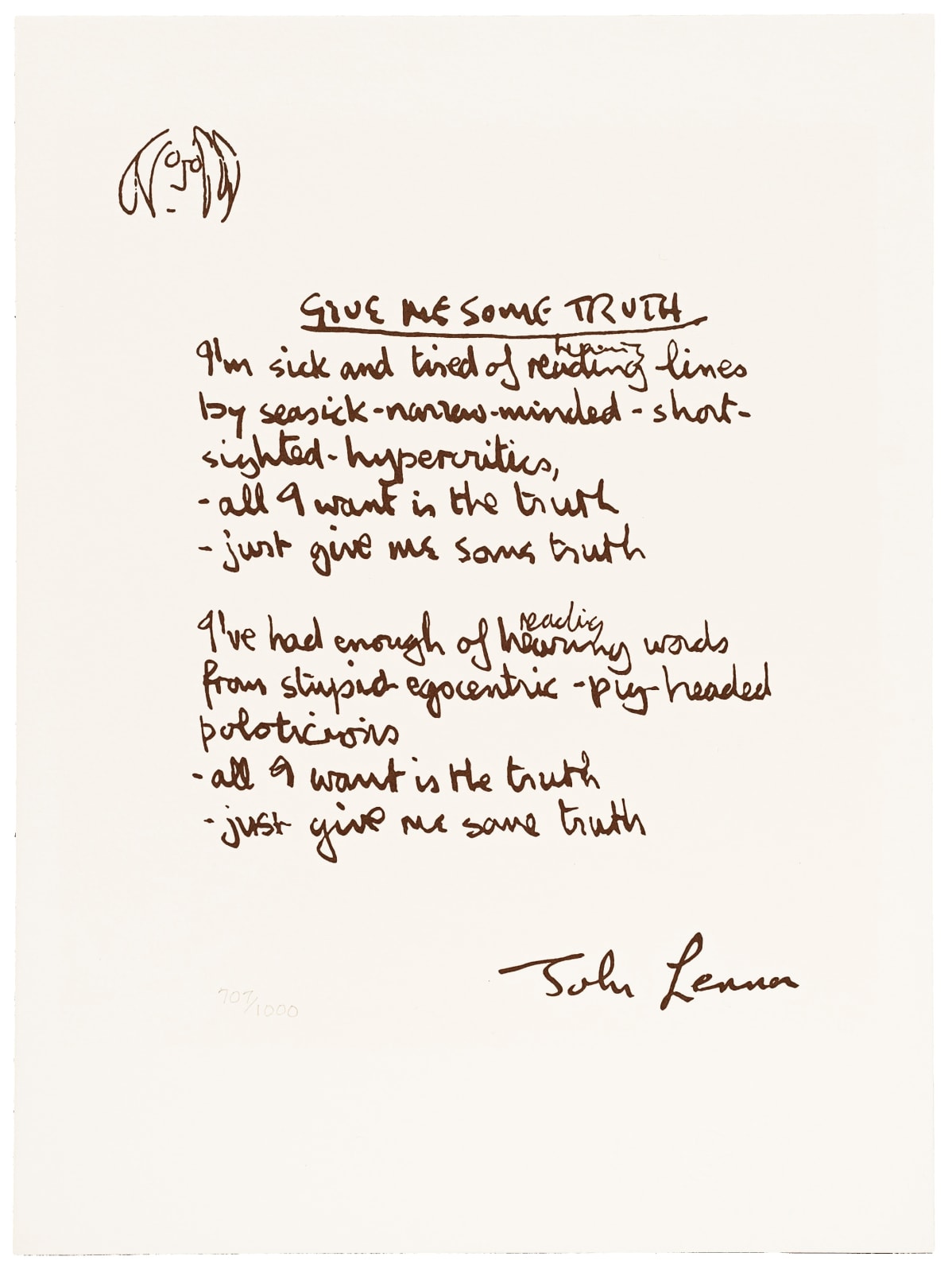 John Lennon & Yoko Ono, "Give Me Some Truth", 2010
