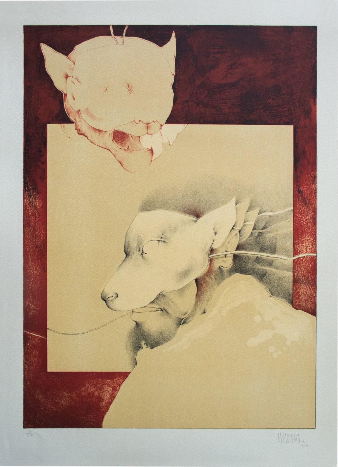 Marcos Huerta, "Máscaras del hombre (Felino canino)", 1978