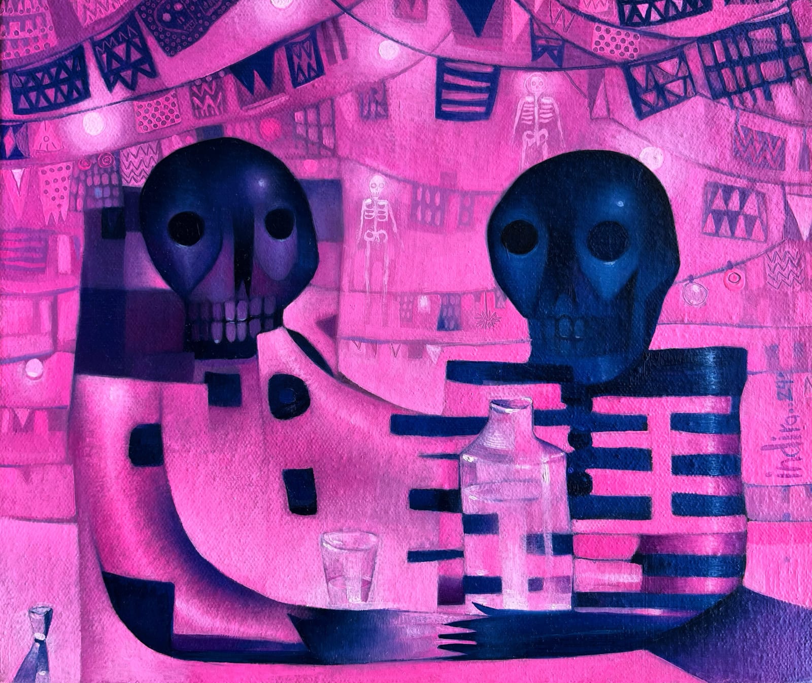 Indira Castellón, "Calacas enamoradas", 2024