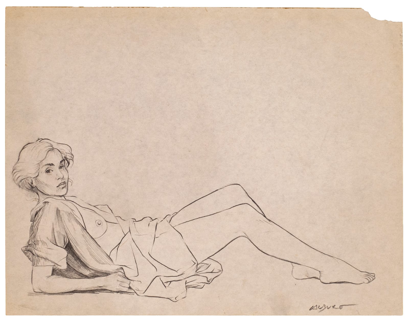 Rafael Cauduro, "Mujer en espera II"