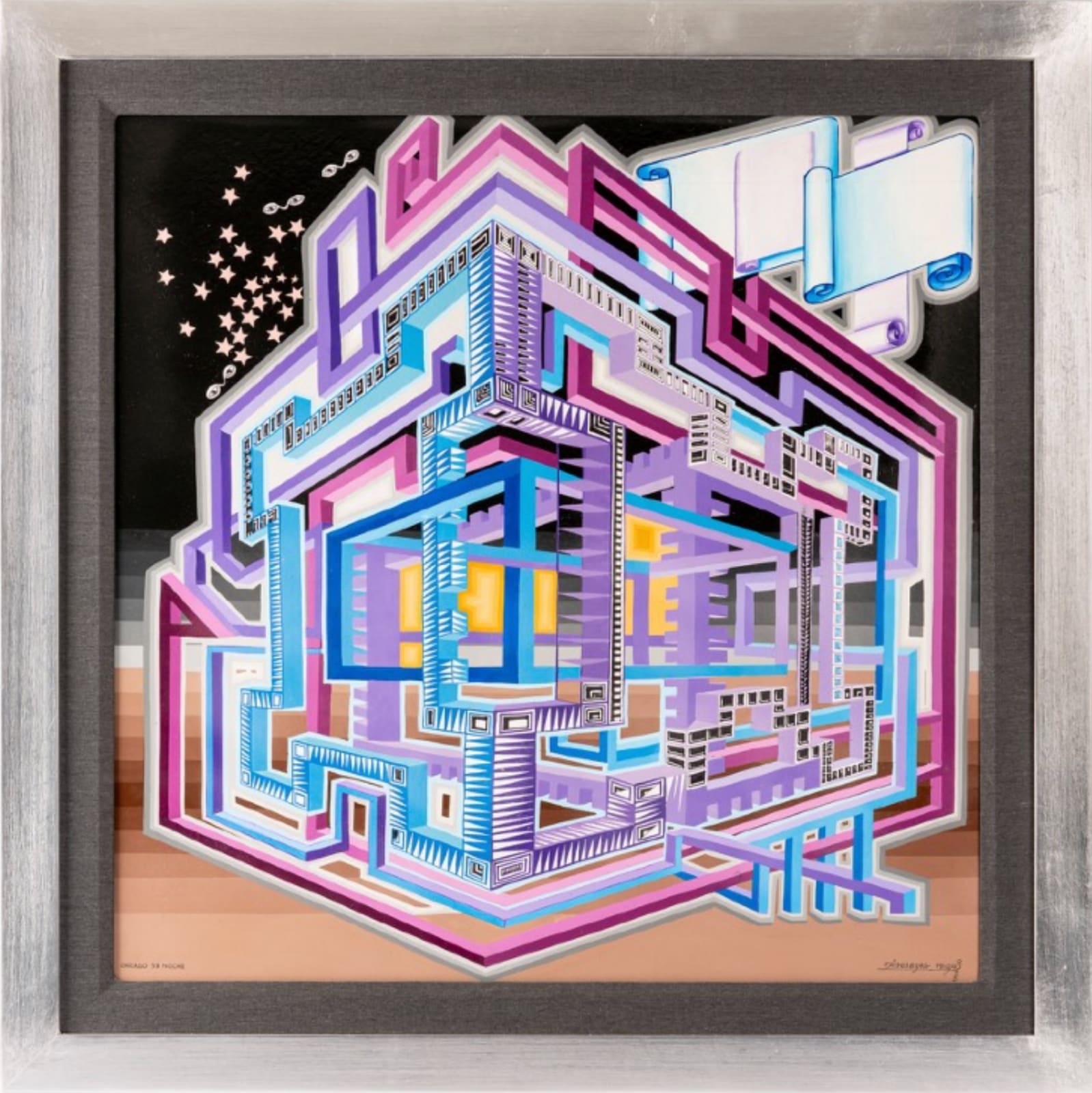 Pedro Friedeberg, "Chicago de Noche", 2023
