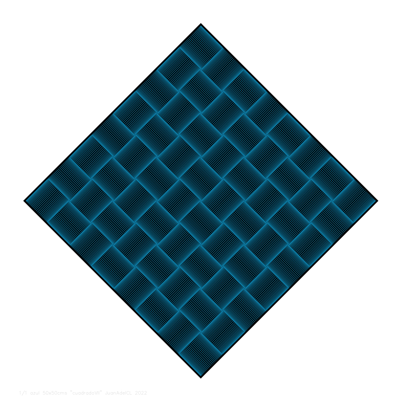 Juan Álvarez Del Castillo, "Cuadrado VII (azul)", 2022