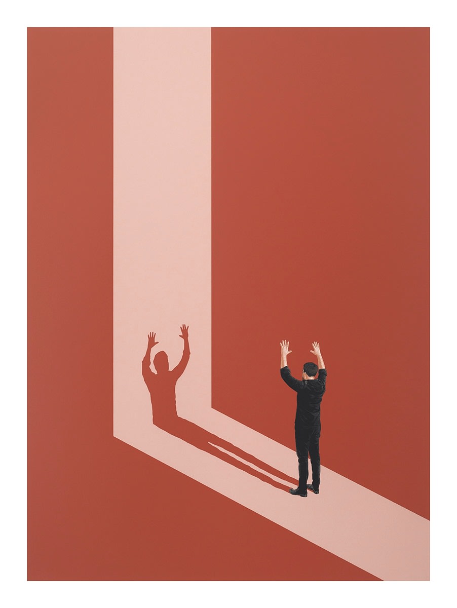 Hugo Lugo, "El origen de la luz" (rojo caverna), 2021