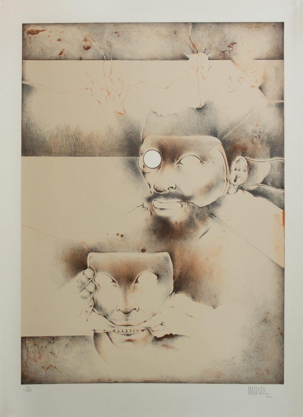 Marcos Huerta, "Máscaras del hombre (Monóculo)", 1977