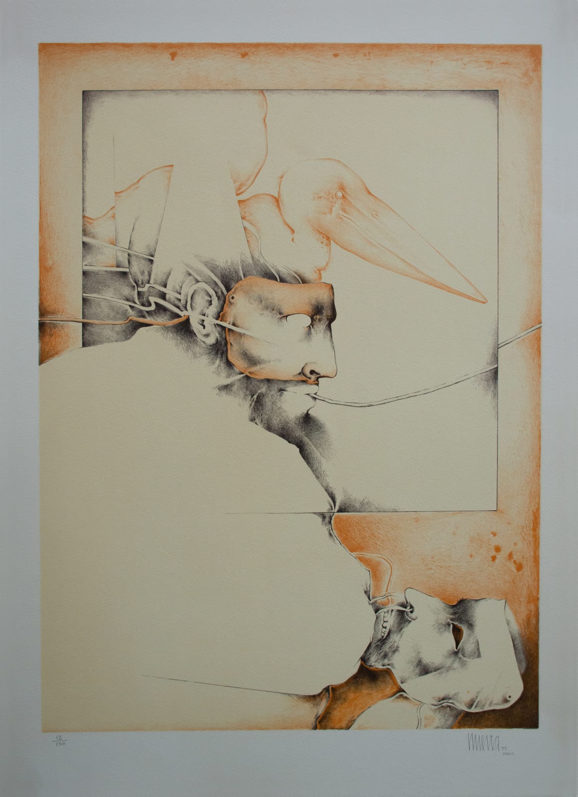 Marcos Huerta, "Máscaras del Hombre (Señor pelicano)", 1977