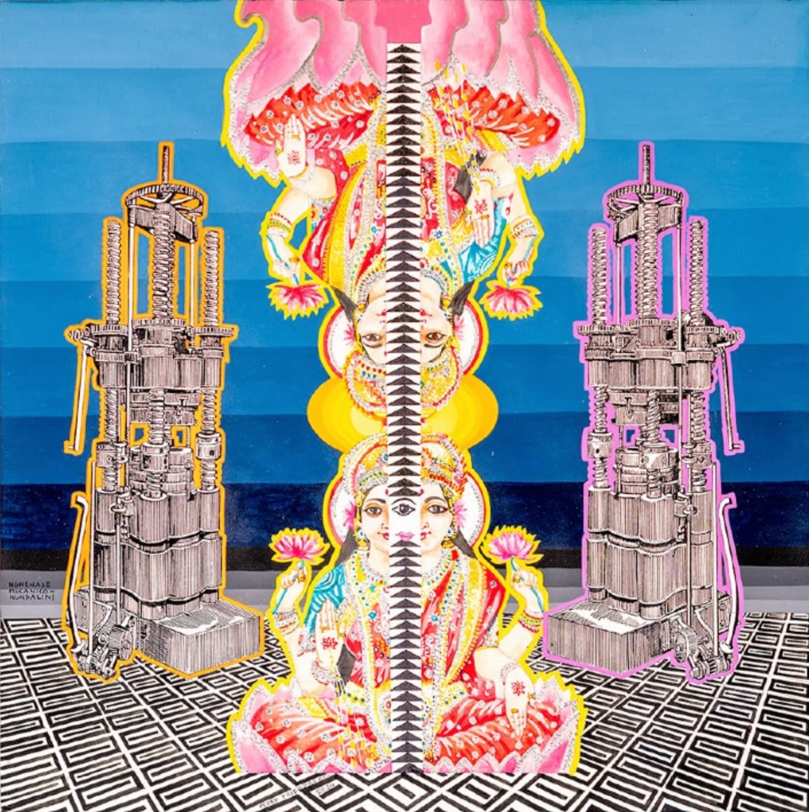 Pedro Friedeberg, "Homenaje Mecánico Kundalini", 2024