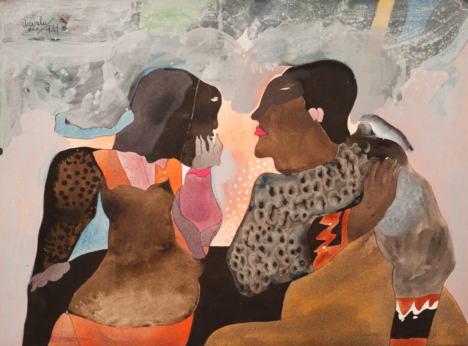 Javier Arévalo, "Sin título (Dos mujeres de perfil)", 1974