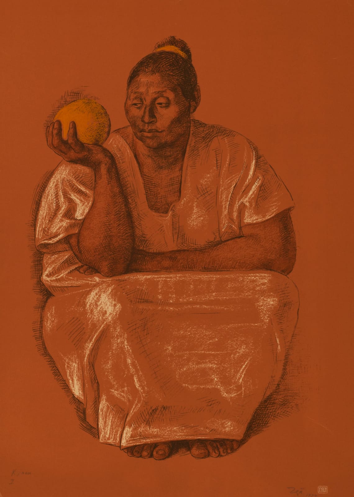 Francisco Zúñiga, "Mujer con naranja", 1974