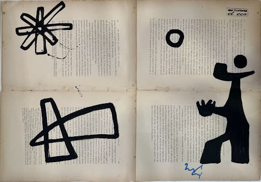 Mathias Goeritz, "Sin título" (Personaje en negro a la derecha), ca. 1970