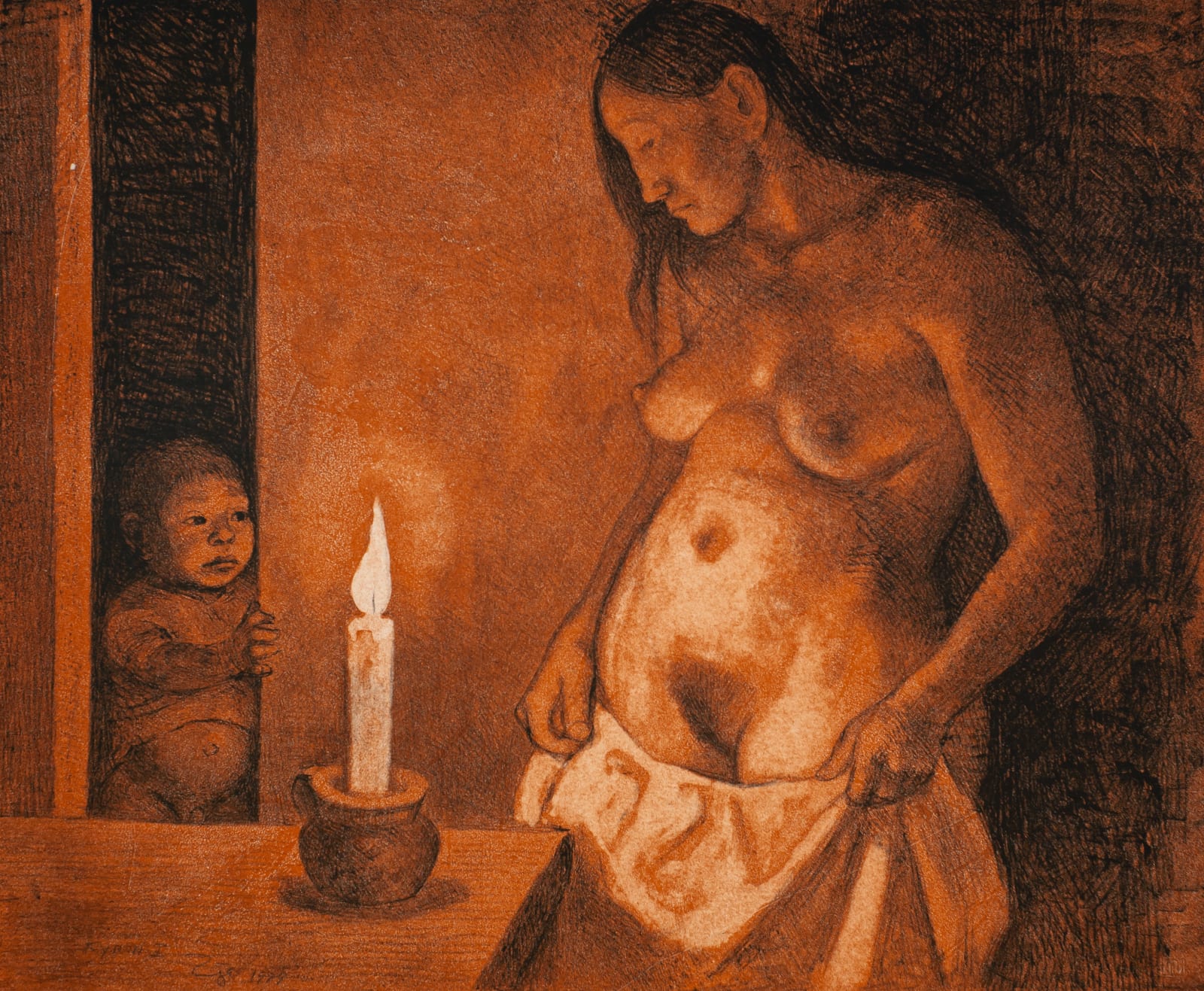 Francisco Zúñiga, "El niño y la vela", 1980