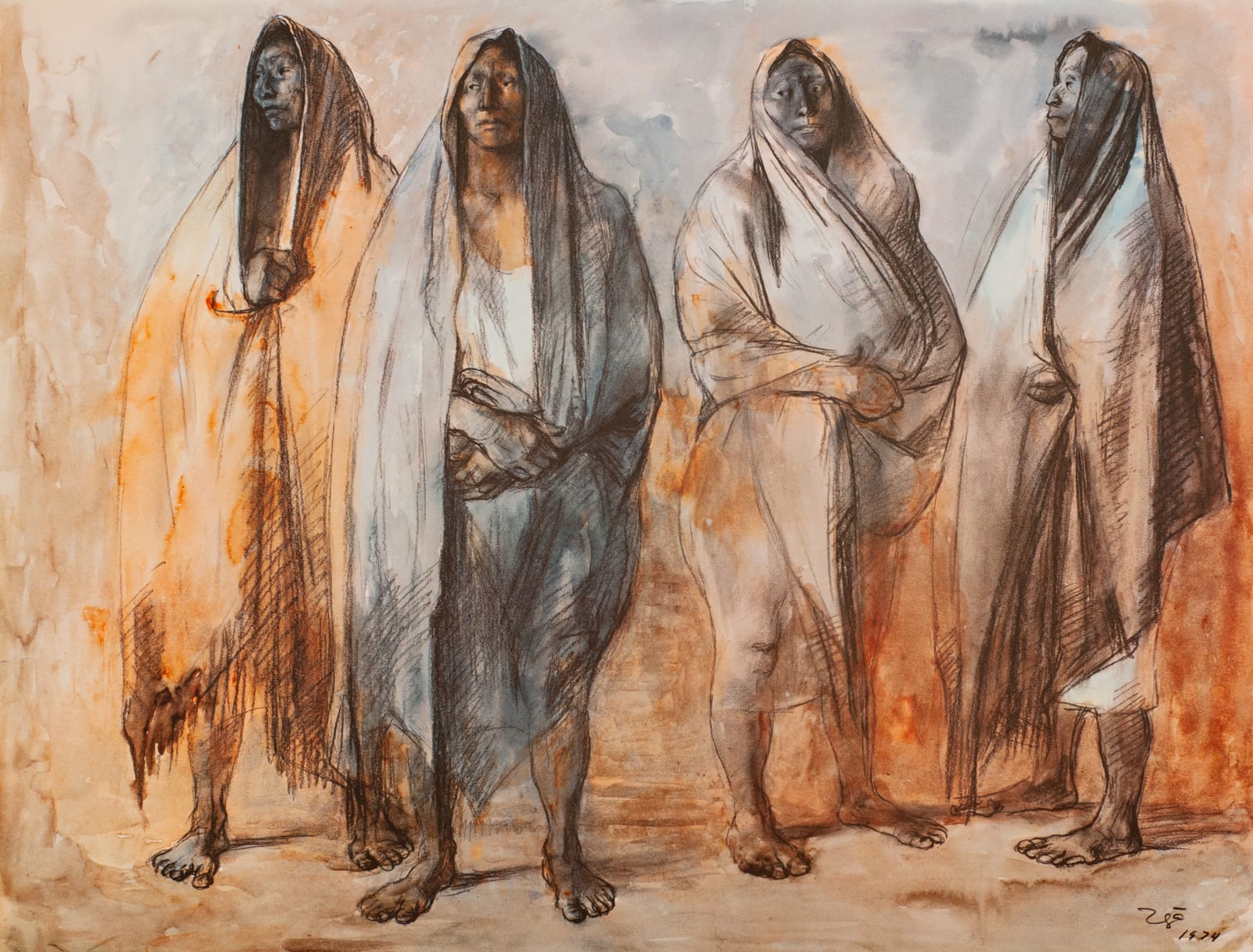Francisco Zúñiga, "Grupo de mujeres de pie", 1974