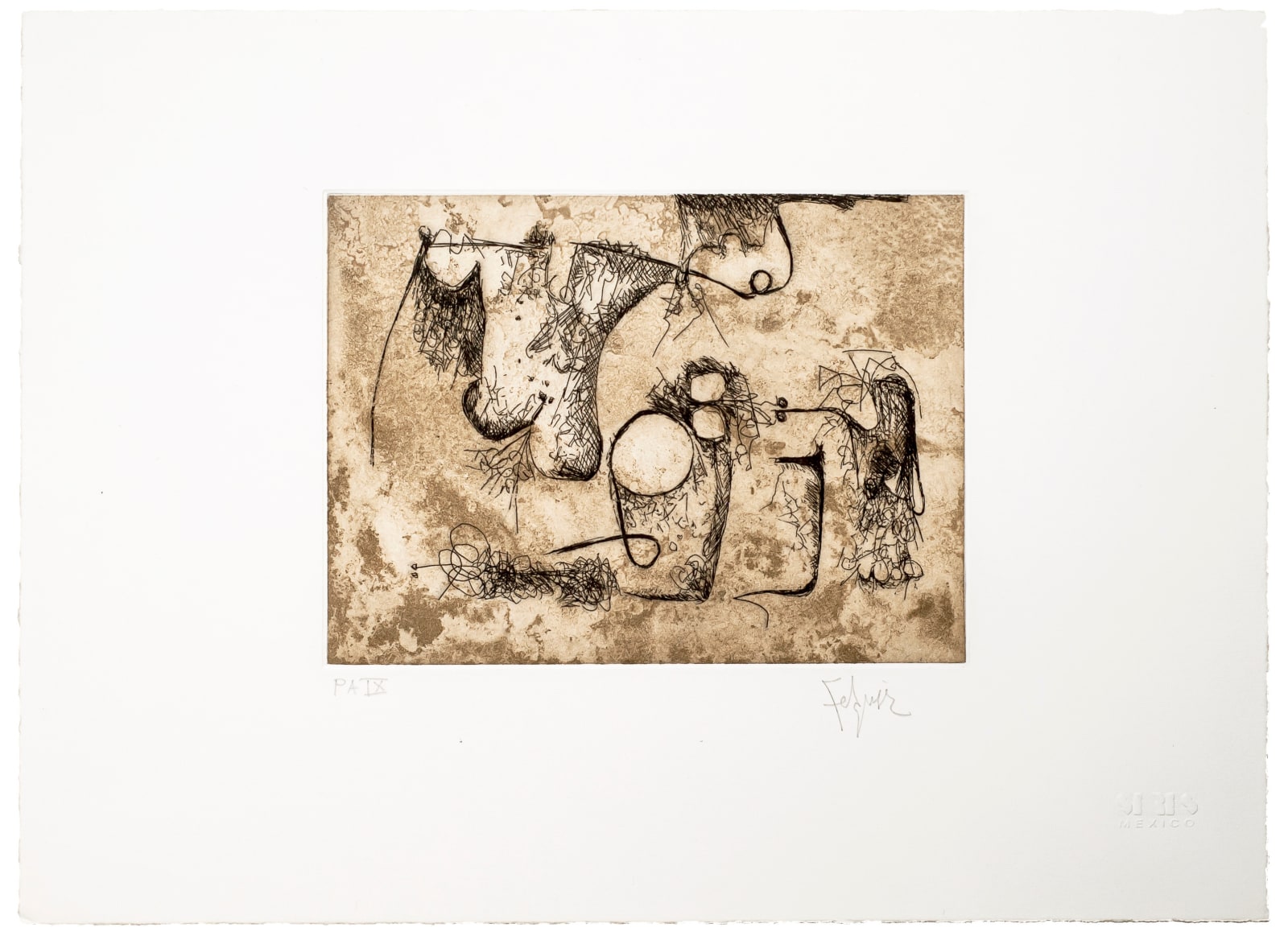 Manuel Felguérez, "Personaje con varita", S/F