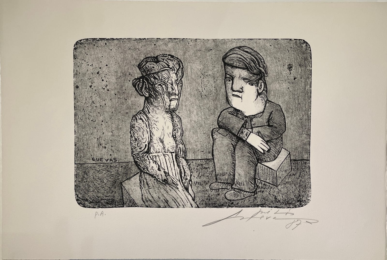 José Luis Cuevas, "Autorretrato con modelo", 1987