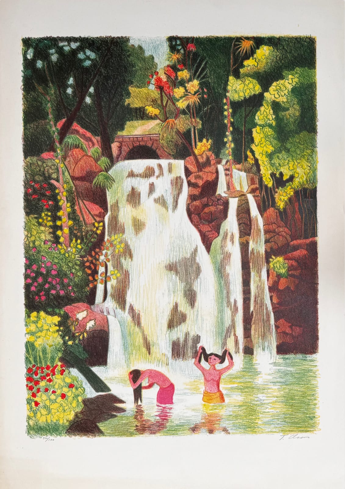 Trinidad Osorio, Sin título, (Mujeres en cascada), ca. 1985