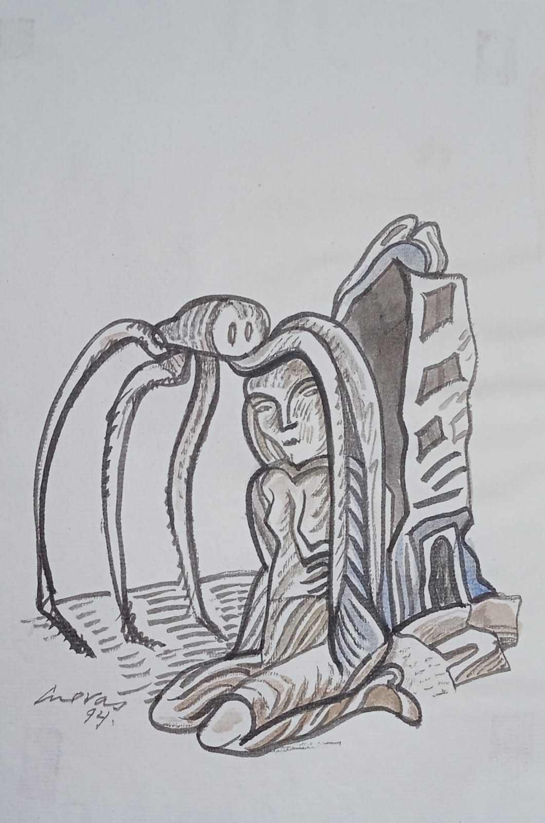 José Luis Cuevas, "La tarántula Art Nouveau", 1994