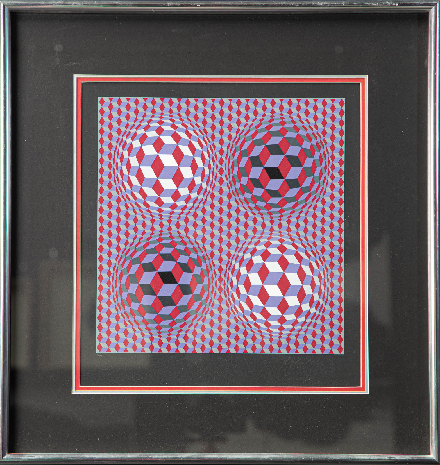 Victor Vasarely, "Deimos black", 1981