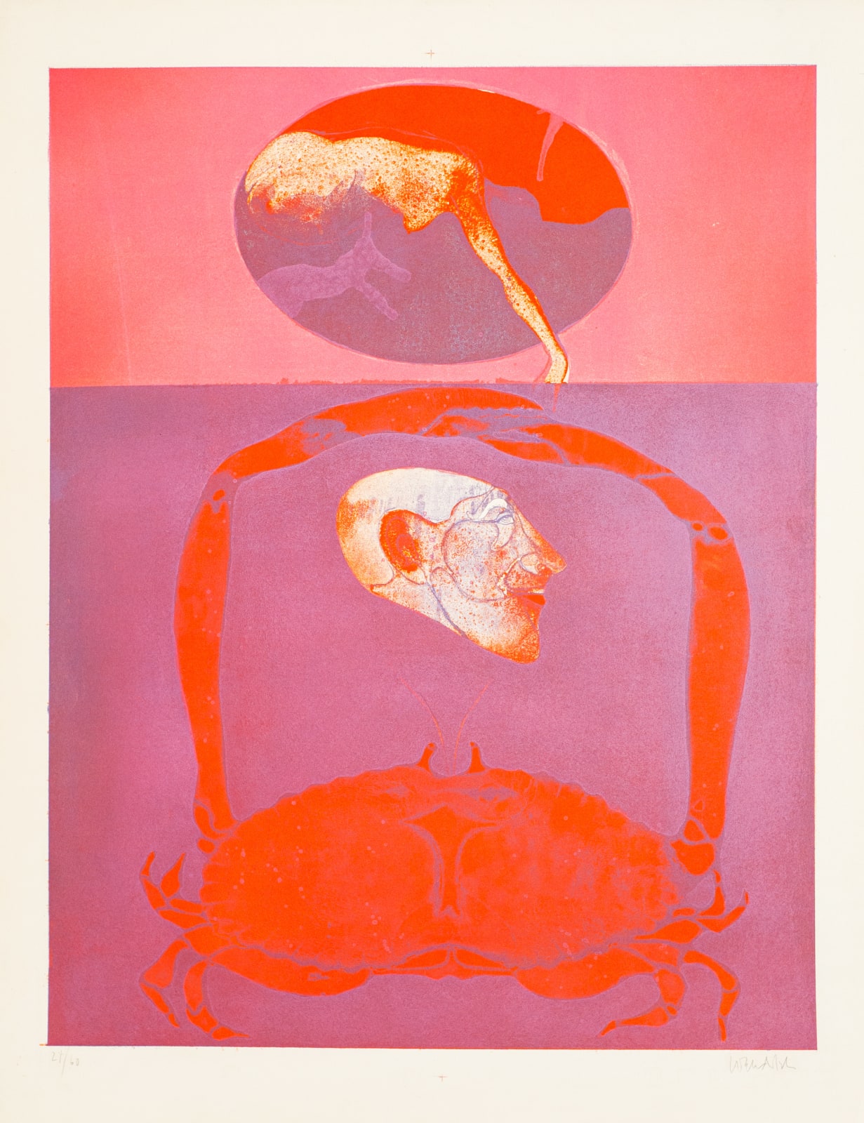 Paul Wunderlich, "Sin título (Composition With Head and Crab)", 1966