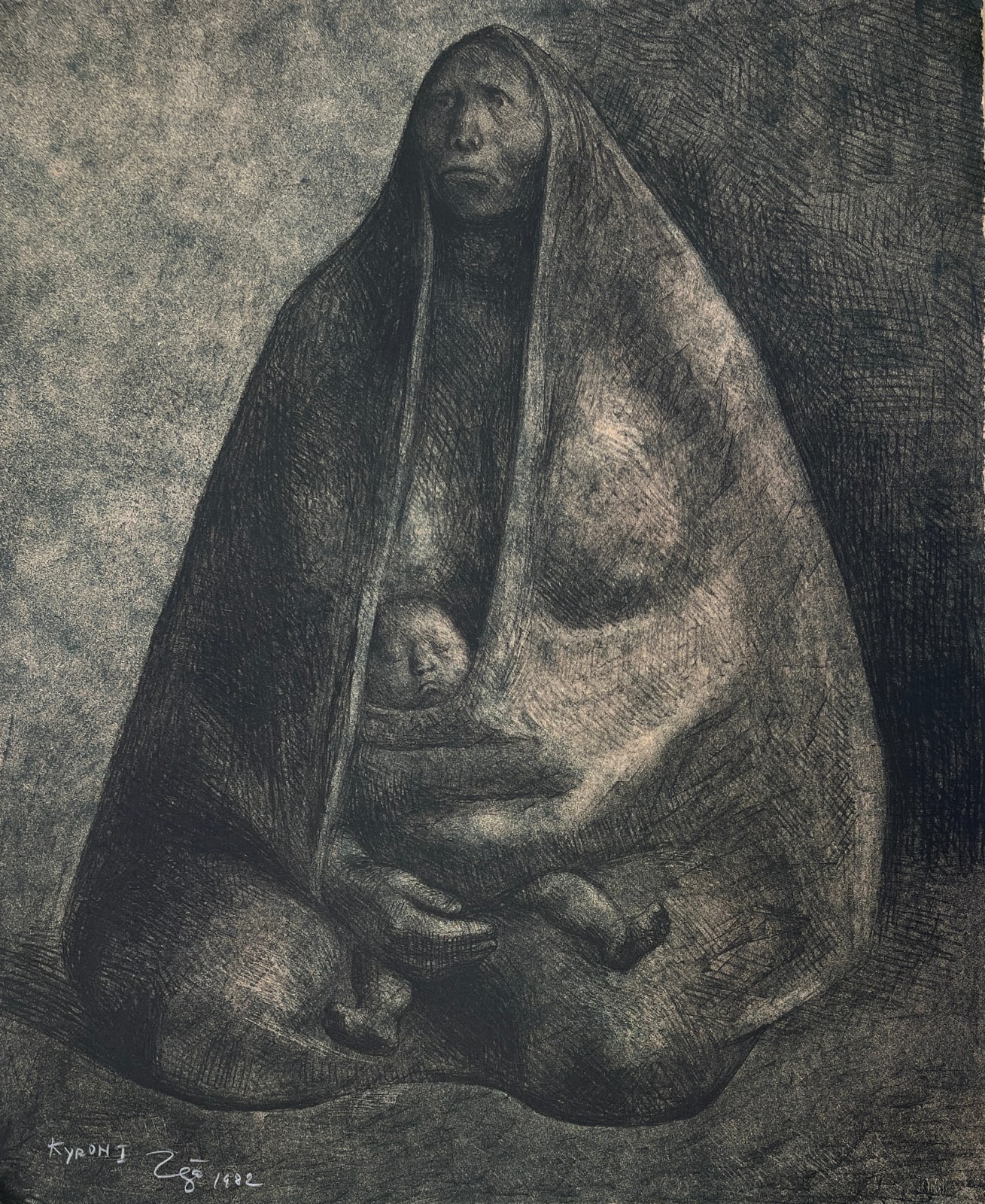 Francisco Zúñiga, "Mujer con niño", 1982