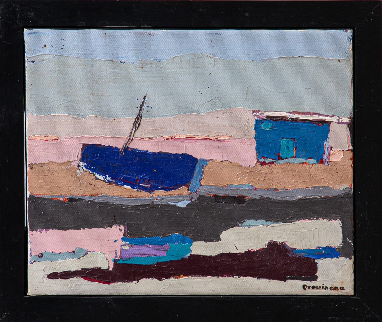 Jean Yves Drouineau, "La cabane a huitres et le bateau pres de Mornac", 1999