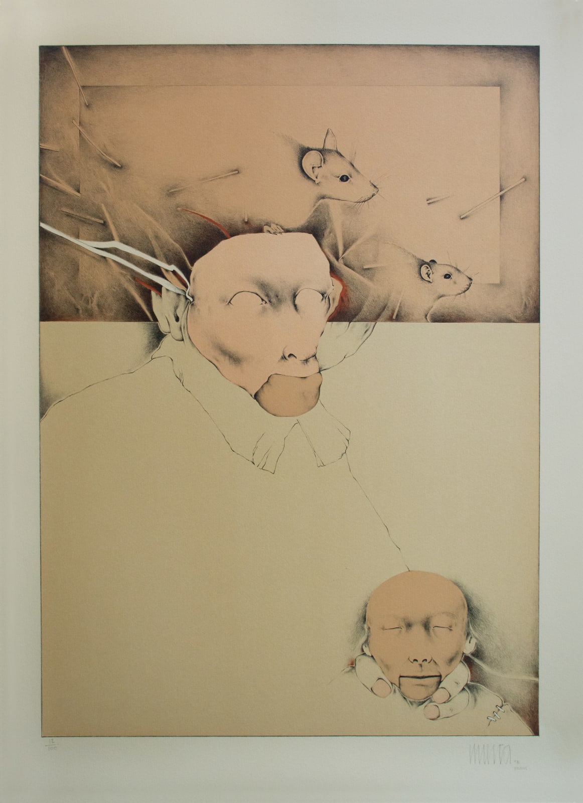 Marcos Huerta, "Máscaras del hombre (Ratas)", 1978