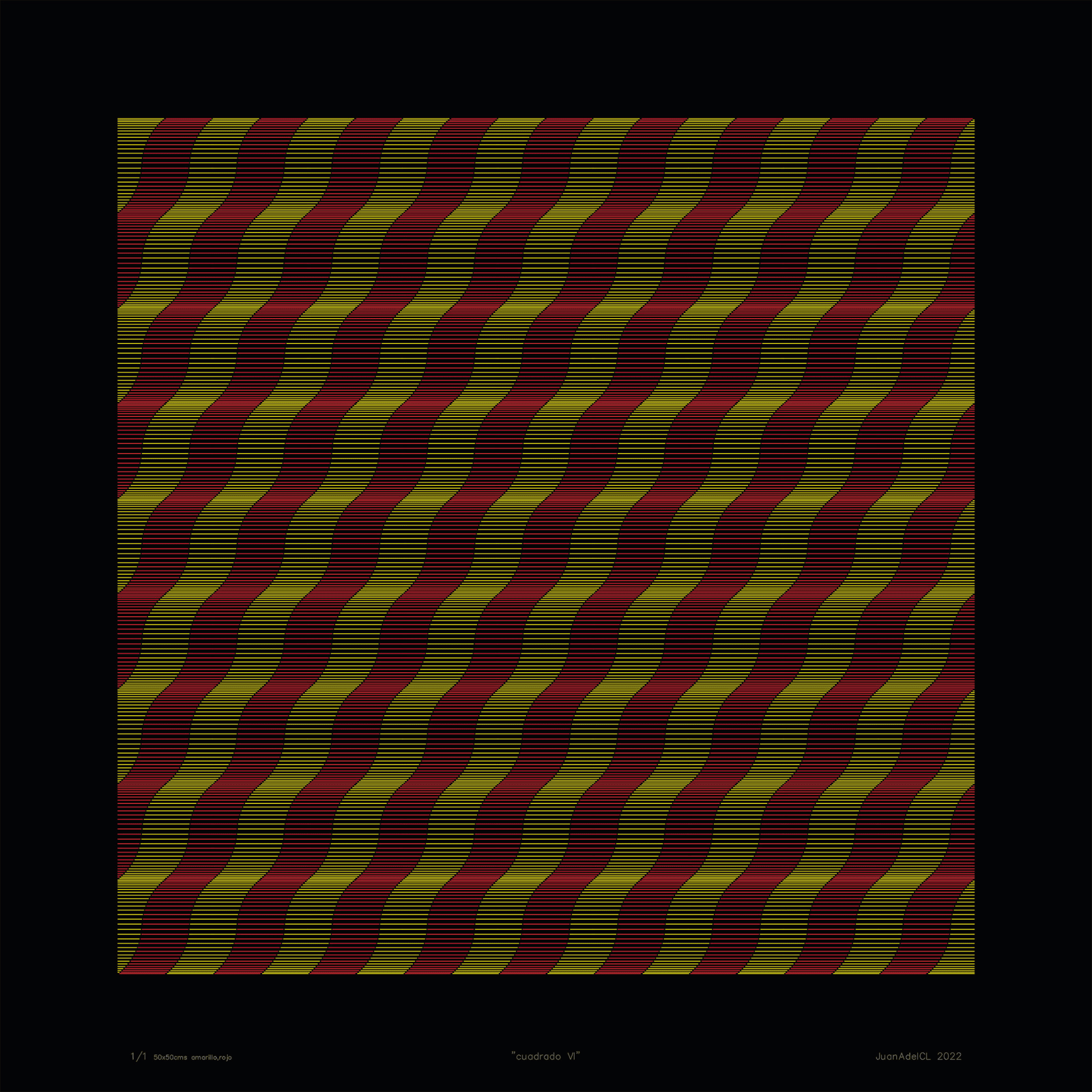 Juan Álvarez del Castillo, "Cuadrado VI" (Amarillo y rojo), 2022