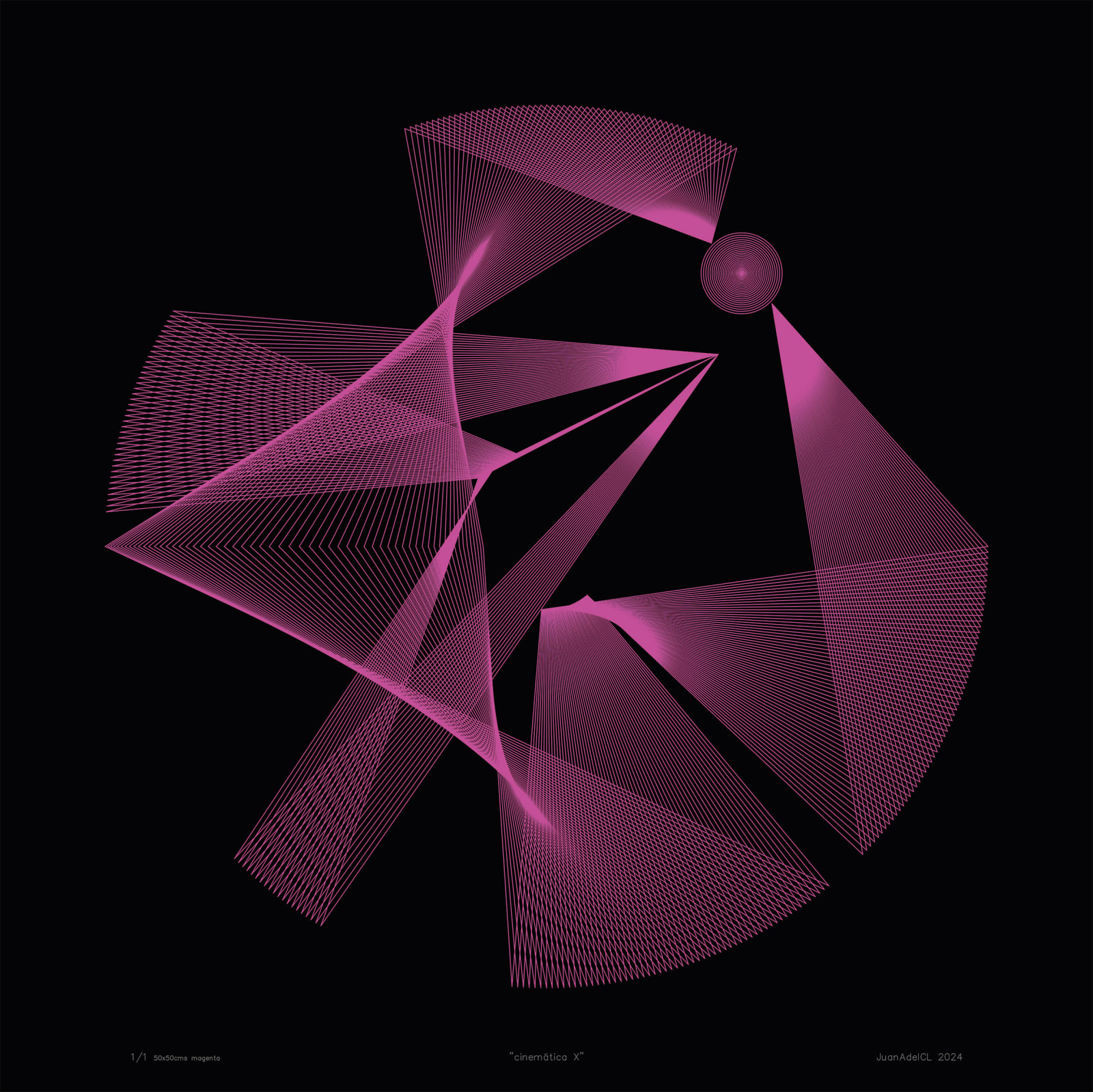 Juan Álvarez del Castillo, "Cinemática X" (Magenta), 2024