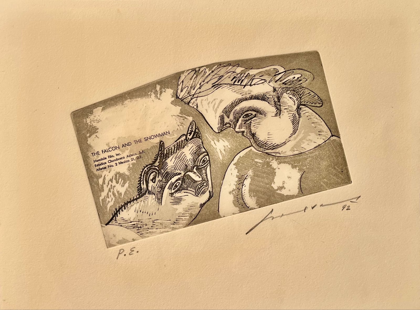 José Luis Cuevas, "Falcon and the Snowman", 1992