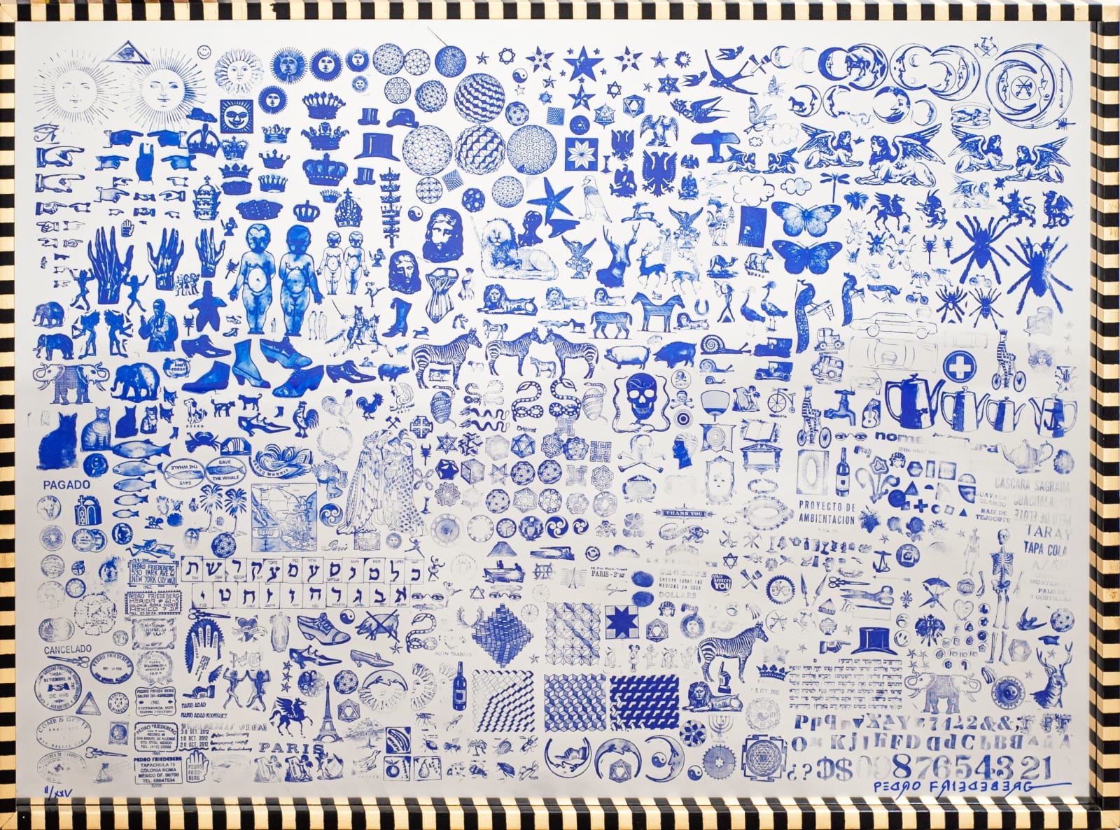 Pedro Friedeberg, "Sellografía metálica", 2023