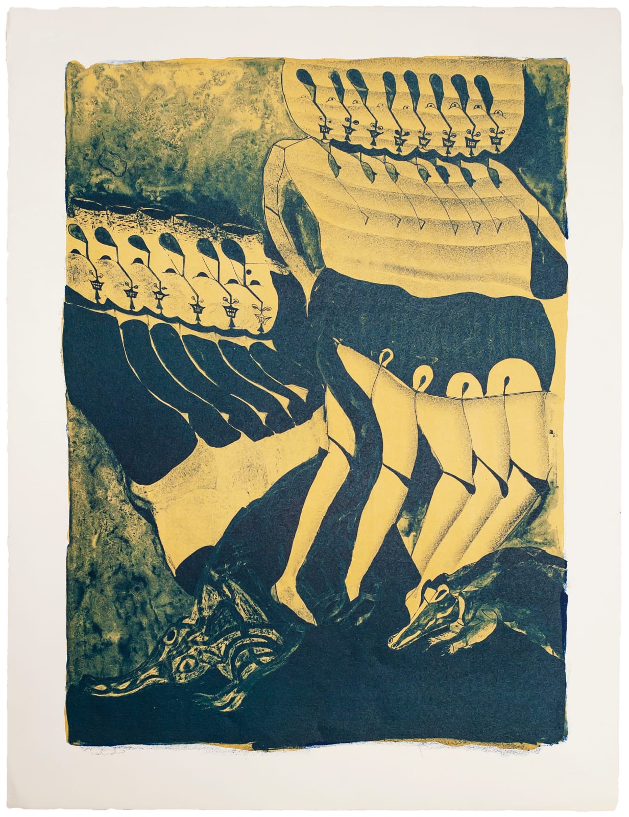 Francisco Toledo, "Sin título (Personajes con lagartos)", 1970