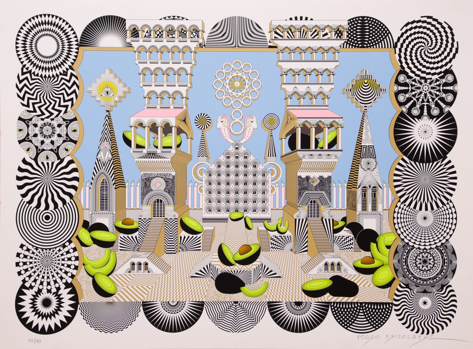 Pedro Friedeberg, "A Sunday in Avocado land", 2023