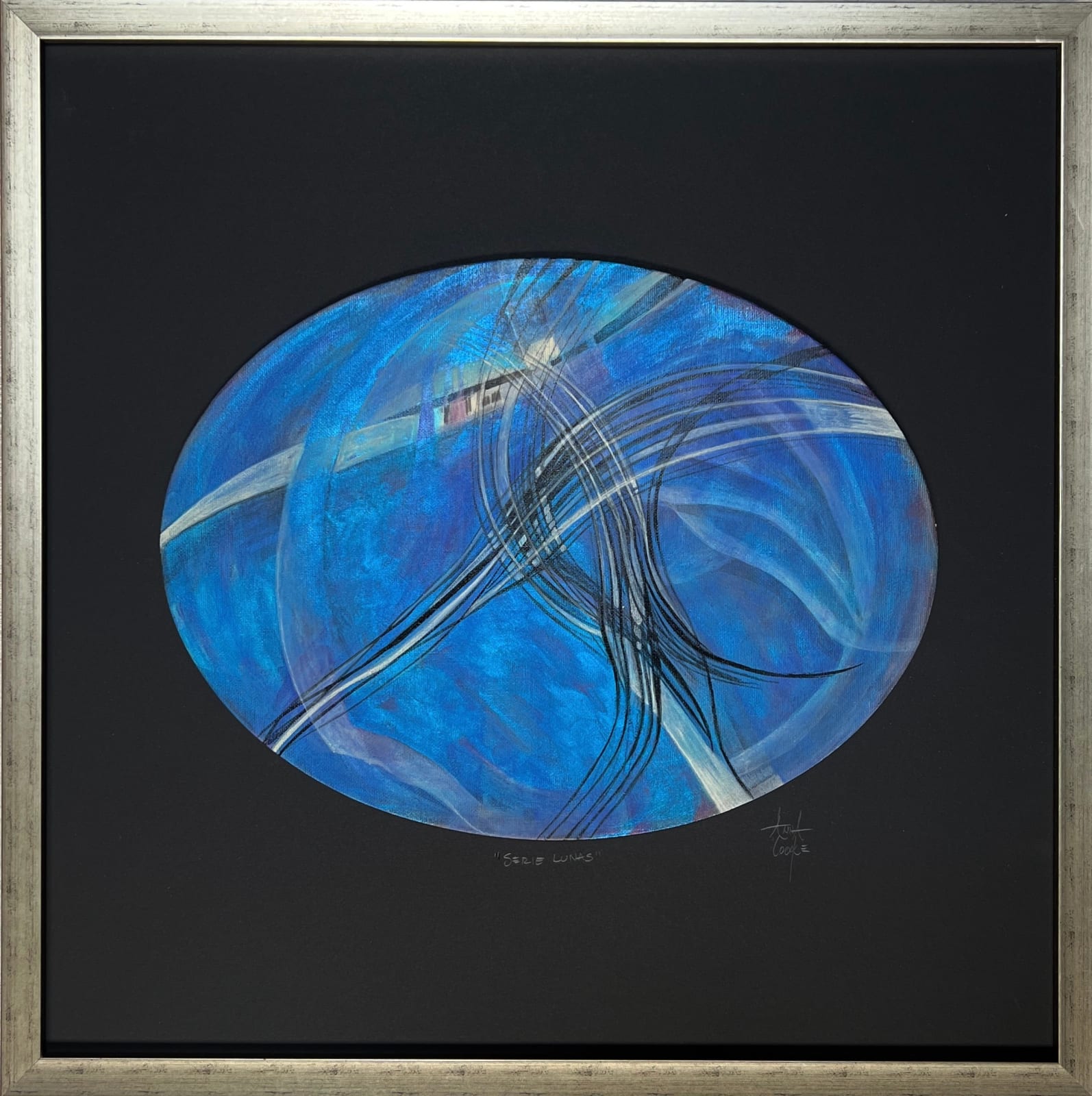 Anna Cooke, "Serie Lunas" (azul), 2024