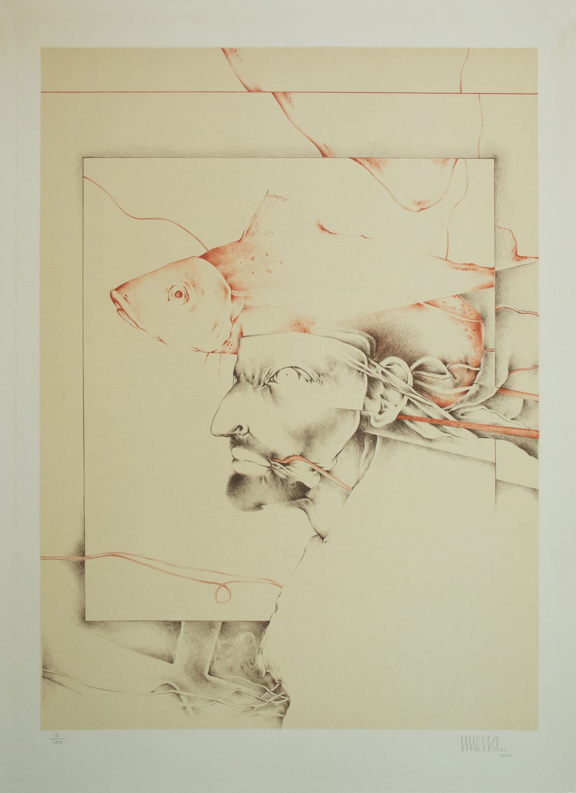 Marcos Huerta, "Máscaras del hombre (Mascara pez)", 1977