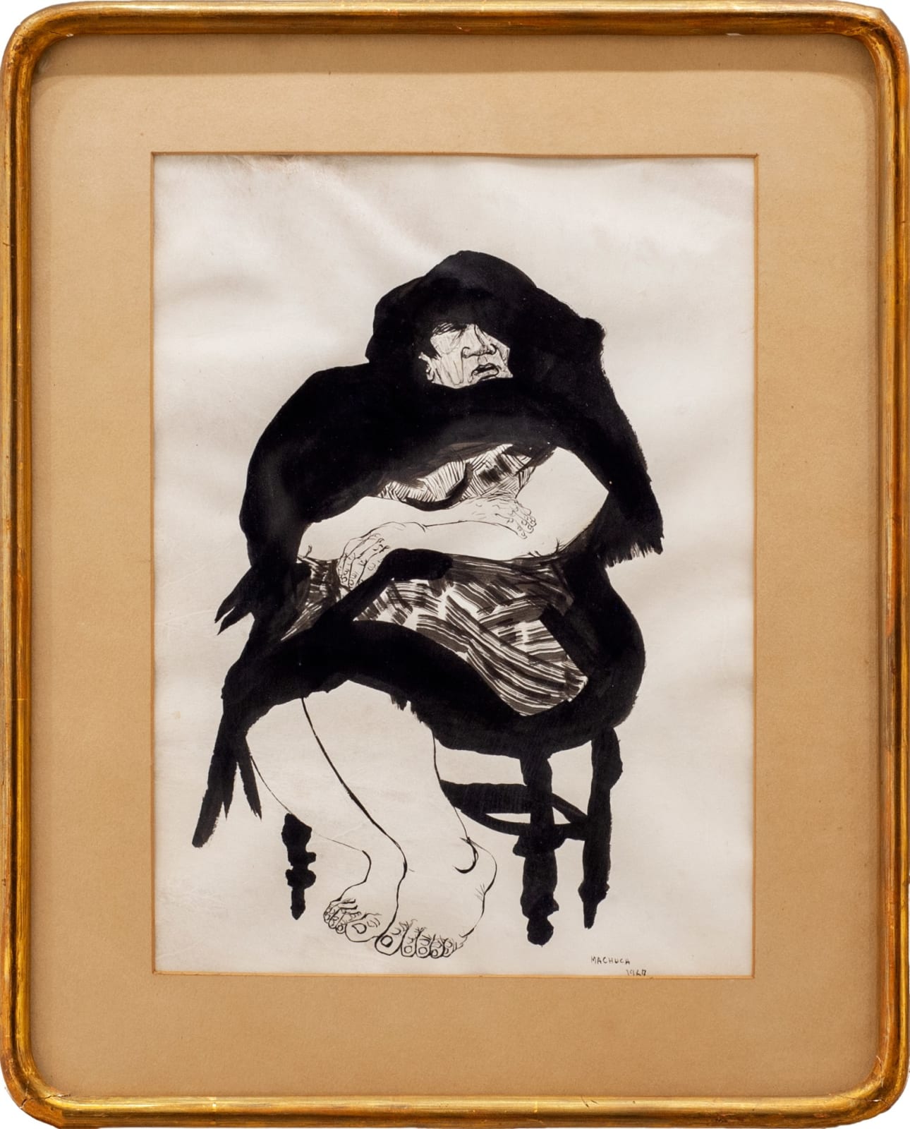 Gerardo Machuca, "Sin título (Anciana en una silla)", 1969
