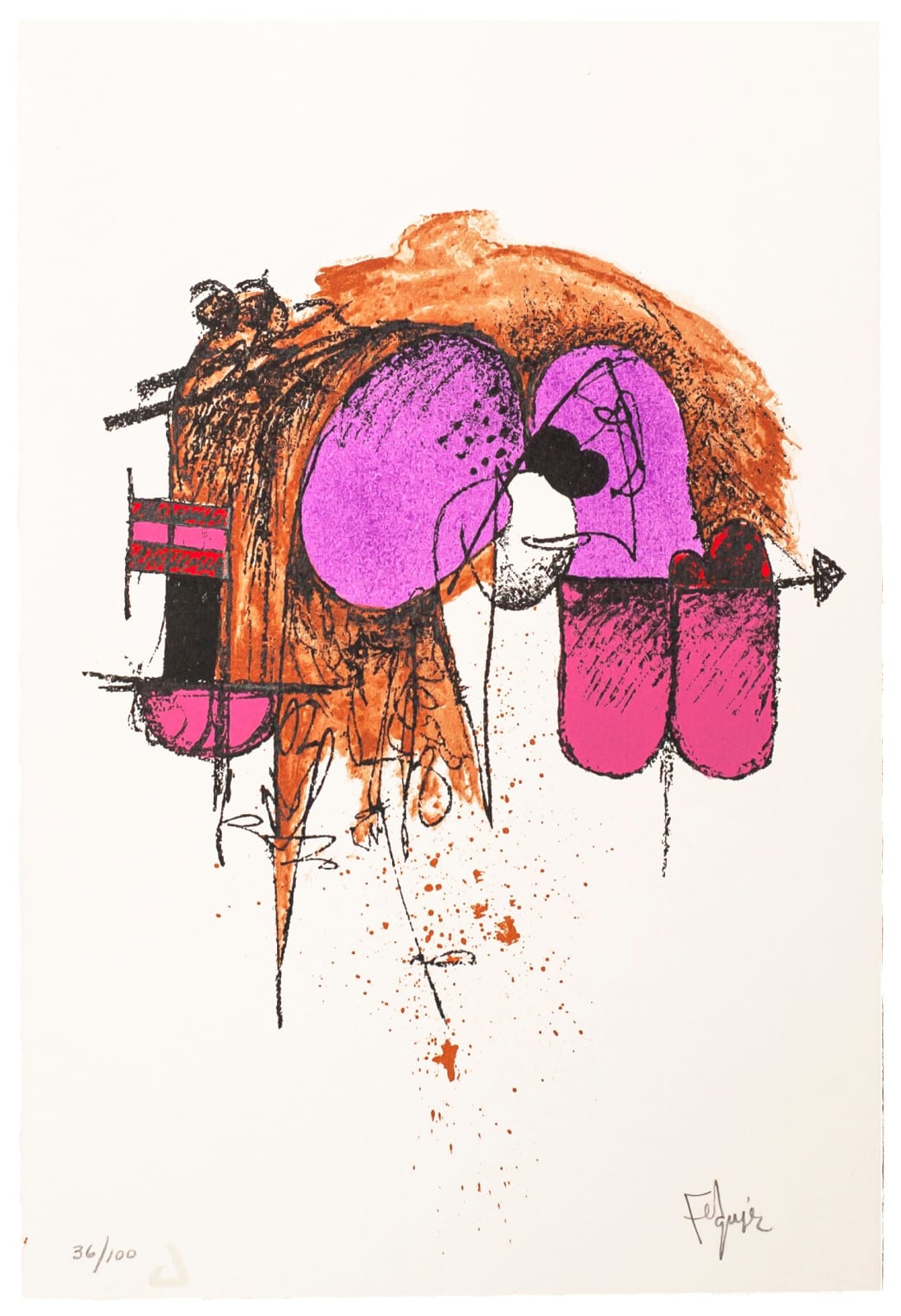 Manuel Felguérez, "Abstracto rosa". , S/F