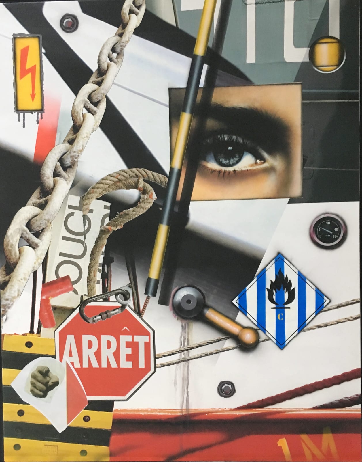 Peter Klasen, WHITE SPACE - REGARD - ARRET - INFLAMMABLE - G 2019 80F, 2019