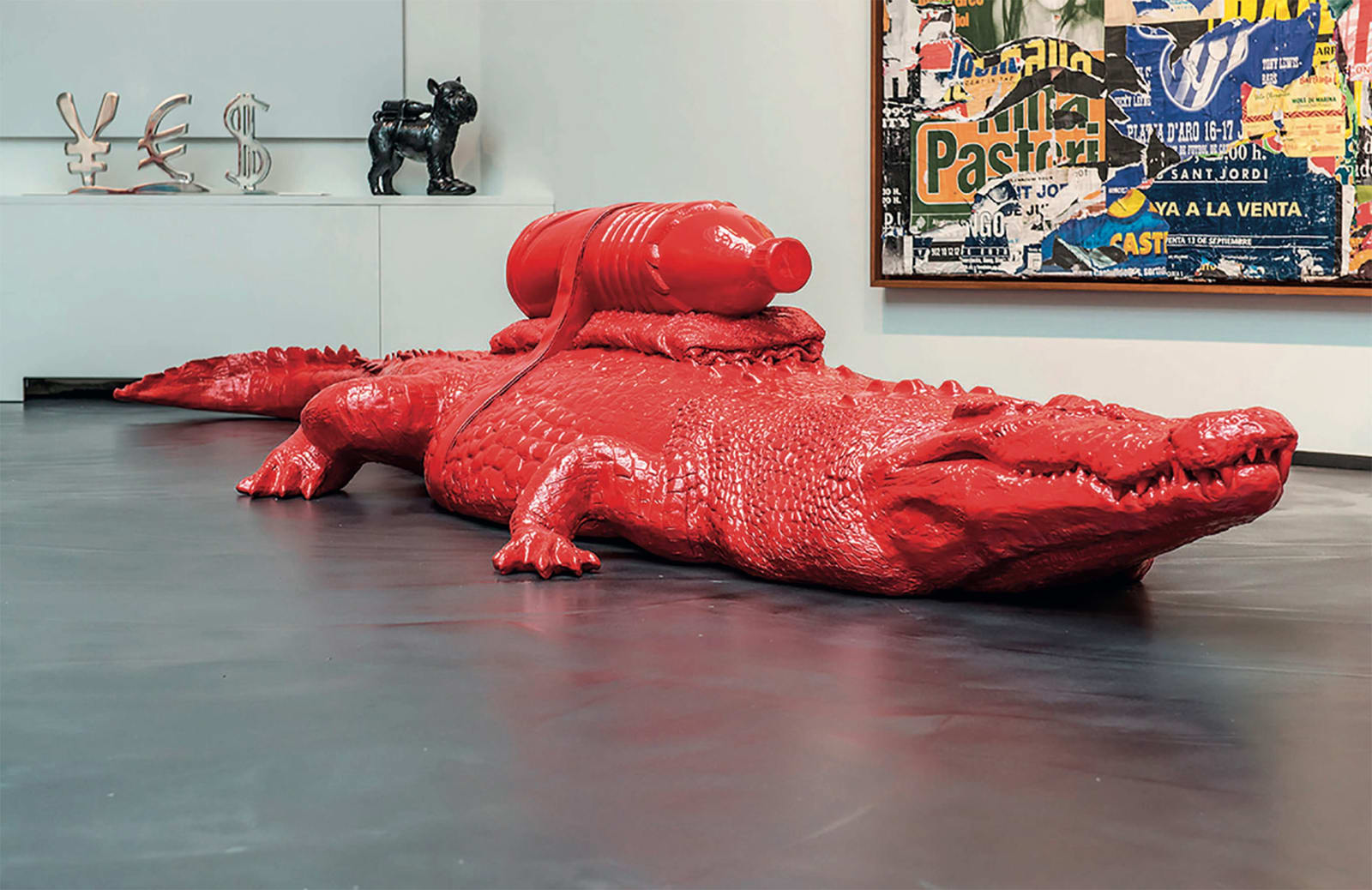 William Sweetlove, Cloned American Crocodile with pet bottle, 2012