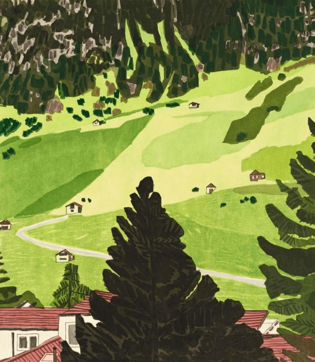 Jonas Wood, 4 Landscapes: Summer, 2020