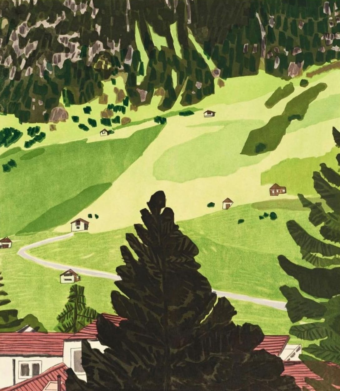 Jonas Wood, 4 Landscapes: Summer, 2020