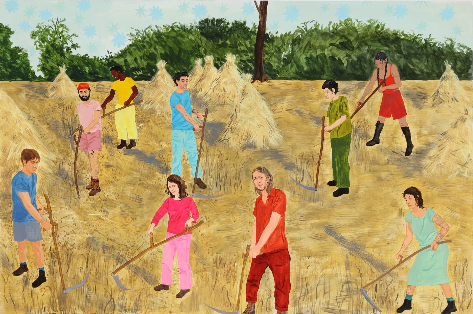 Dianna Settles, Like a bed of tulips in the sun, the haymakers at work, 2023