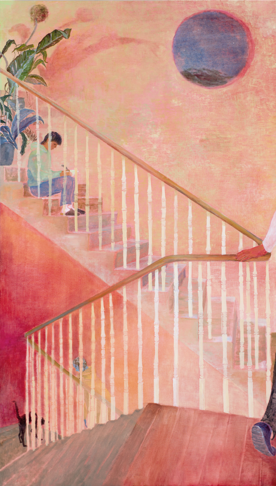 Minami Kobayashi, Journaling on the staircase, 2023